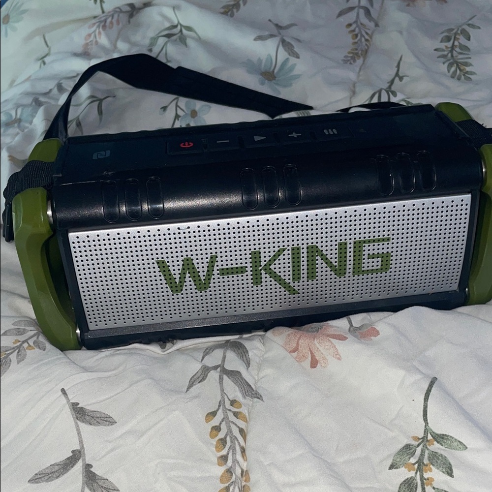 Black and Green Portable Bluetooth Speaker